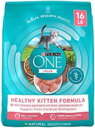 Purina ONE High Protein, Natural Dry Kitten Food, +Plus Healthy Kitten Formula - 16 lb. Bag