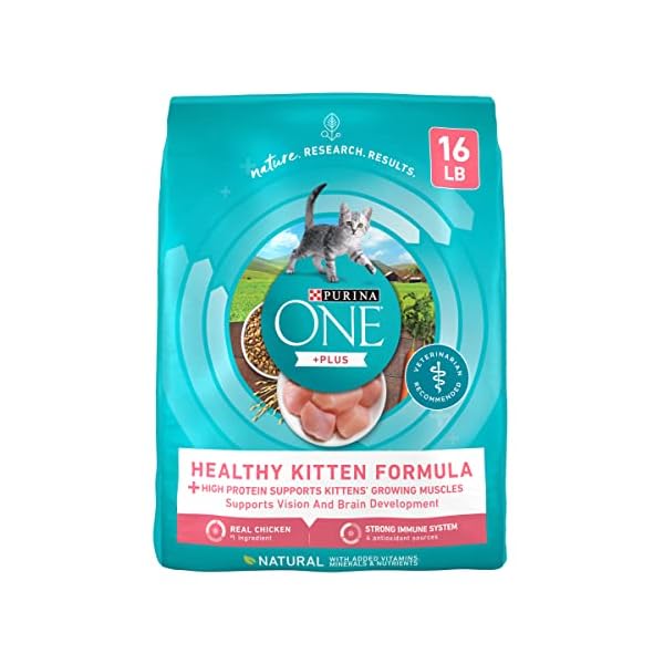 PURINA ONE Dry Cat Food, Healthy Kitten Formula, 16-Pound Bag by