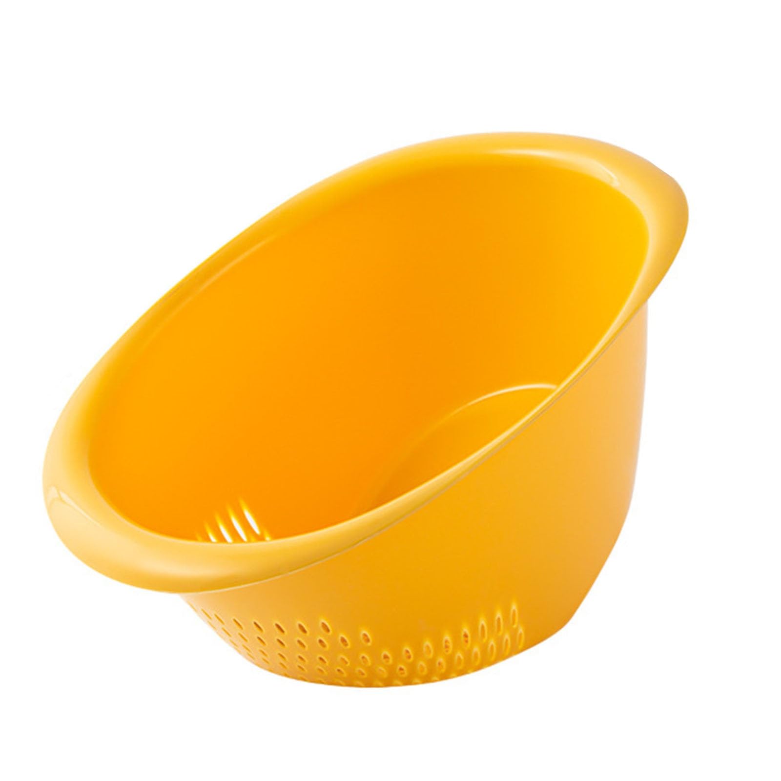 Creative Yellow Rice Wash Bowl - Colador de drenaje de cocina y cesta de almacenamiento para una fácil preparación de arroz, perfecto para lavar platos y preparar alimentos.