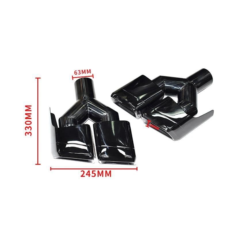 Embout d'échappement anti-corrosion W212 E63 canule noire résistant chaleur quad