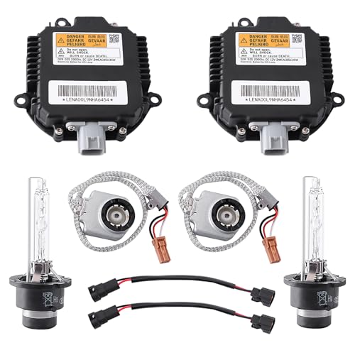 Vorally 2 Set Xenon HID Ballast Headlight Control Unit with Igniter & D2S Bulb Compatible with Nissan Altima Maxima Murano 370Z 350Z G35 G37 FX35 FX45 QX56 QX70 QX80 Replace 28474-89904 28474-8991A