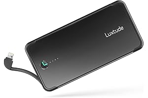 Super-Powered Luxtude: 10000mAh Portable Charger with Lightning Cable