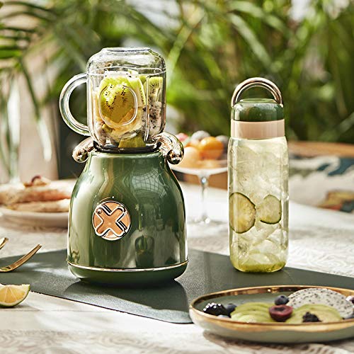 Tragbarer Entsafter Entsafter Haushaltsfrucht Kleiner tragbarer multifunktionaler Doppelbecher Retro Design Entsafter mit hohem