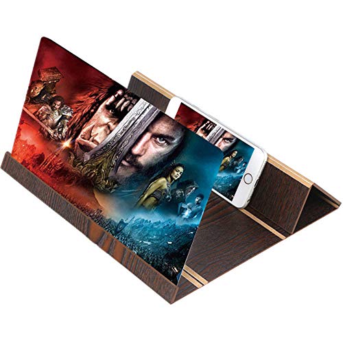 3D-Handy-Bildschirmlupe, stereoskopische Verstärkung, 30,5 cm, Schreibtisch-Halterung aus Holz (Kaffee)