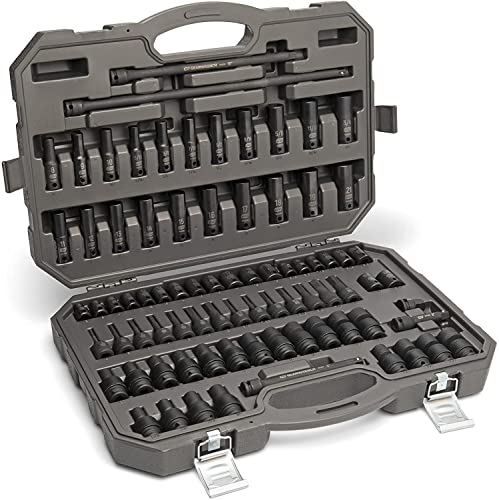 Gearwrench 65 Piece 1/2" Drive Standard & Deep Sae/Mm Impact Socket Set - 89095 #TOP3
