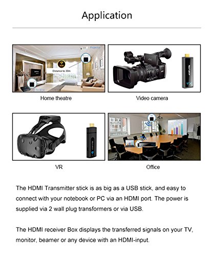 Measy W2H Nano Wireless Full HD 1080P 30m Transmitter Receiver HDMI Network Extender Audio Video Converters