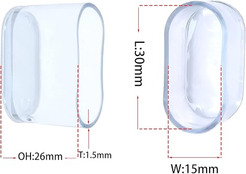 Miniatura 2 de Flyshop 16 tapas ovaladas de PVC flexible para patas de silla, protectores de suelo transparentes para patas de muebles, 0.591 x 1.181 in, 1932