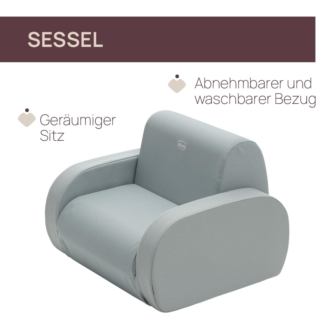 Chicco Twist Kinderstuhl, wandelbar in Liegestuhl und Sofa, Kinderstuhl mit 3 Konfigurationen, bequem und leicht, verwandelt sich mit einer Handbewegung - Für Kinder ab 12 Monaten