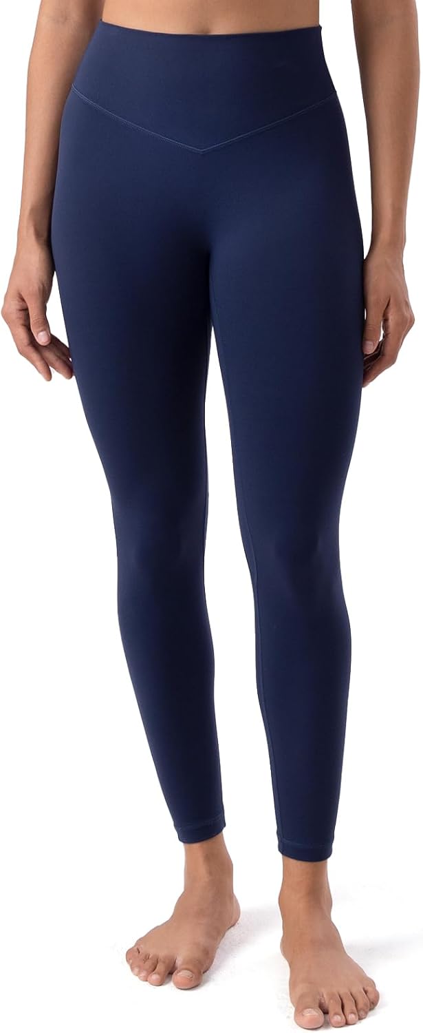 YUNOGA HugMotion Women's No Front Seam Leggings 25" Inseam - High Waisted Tummy Control Seamless Workout Gym Yoga Pants - Image 2