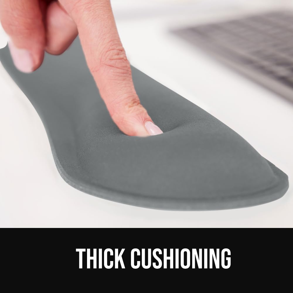 Gorilla Grip Poggiapolsi in memory foam in gel setoso, per tastiera del computer, mouse, design ergonomico per digitare senza dolore, supporto per mano e braccio, poggia mouse resistente alle macchie,