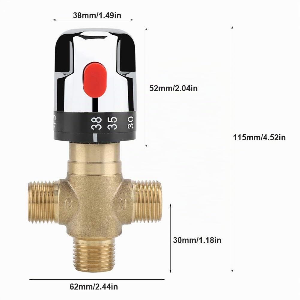 Nikou limiteur de temperature chauffe eau, Mitigeur thermostatique Mitigeur en laiton Mitigeur Température de l'eau Tuyau Contrôle du thermostat du bassin