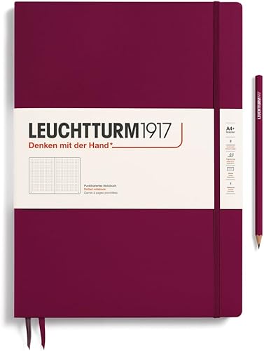 Miniatura 41 de LEUCHTTURM1917 - Cuaderno de tapa dura Master Slim A4+ - 123 páginas numeradas para escritura y diario (negro, a rayas)