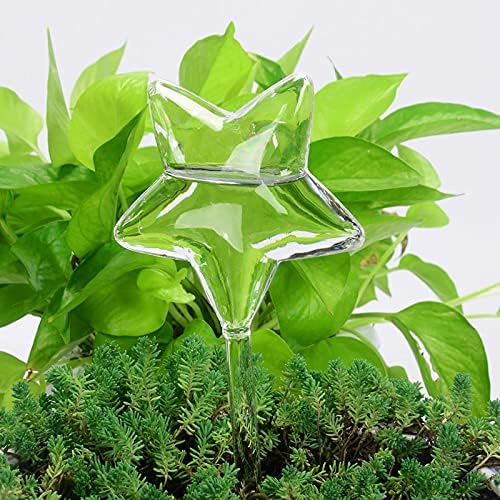 Lrjqj 自動給水器 植物 じょうろ みずさし 自動灌水装置 ガーデン 盆栽 給水装置 潅漑 水やり 植物花自動装置 超安い かわいい 給水器 観葉植物 透明ガラス 散水 家庭用 ガラス 栽培家ハウス 星