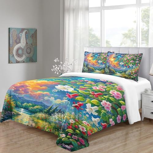 Parure de lit Fuchsie Hybrida housse de couette 220x240 cm en microfibre