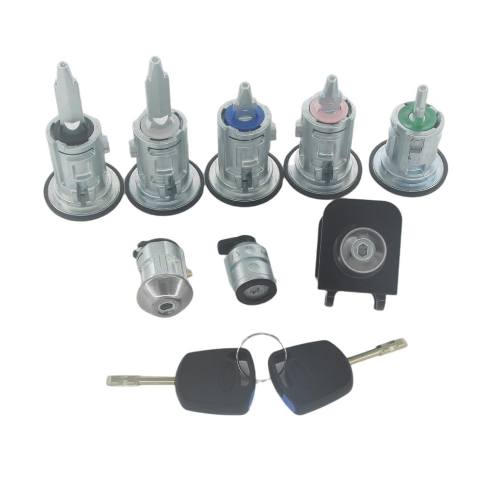 Hzsmyxgs One Color Car Lock Barrel 2T1av22050ad 4425134 Compatible With Transit For Connect 2002-2013 Full Set Ignition Switch Left Right Door Lock Trunk Lock