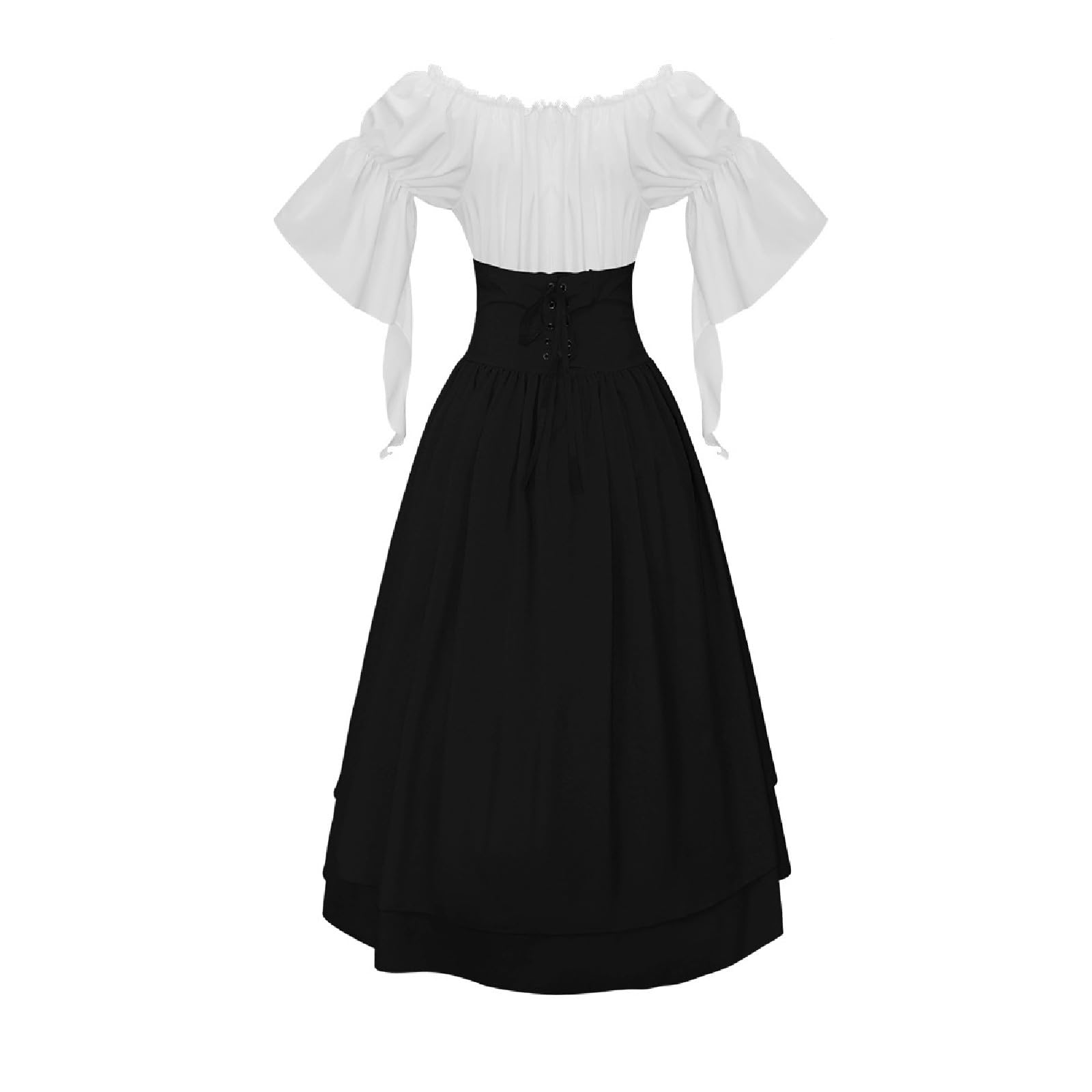 Mittelalter Kleidung Renaissance Kleid Retro Gothic Cosplay Outfit Maxi | Corsagenkleid, Hohe Taille Kostüm, Figurbetontes Kleid, Viktorianisches,Königinnenkleid, Knöpfen, Karneval Halloween Kostüm