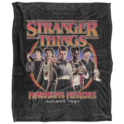 Stranger Things Héroes de Hawkins Manta Ultrasuave de Tacto
