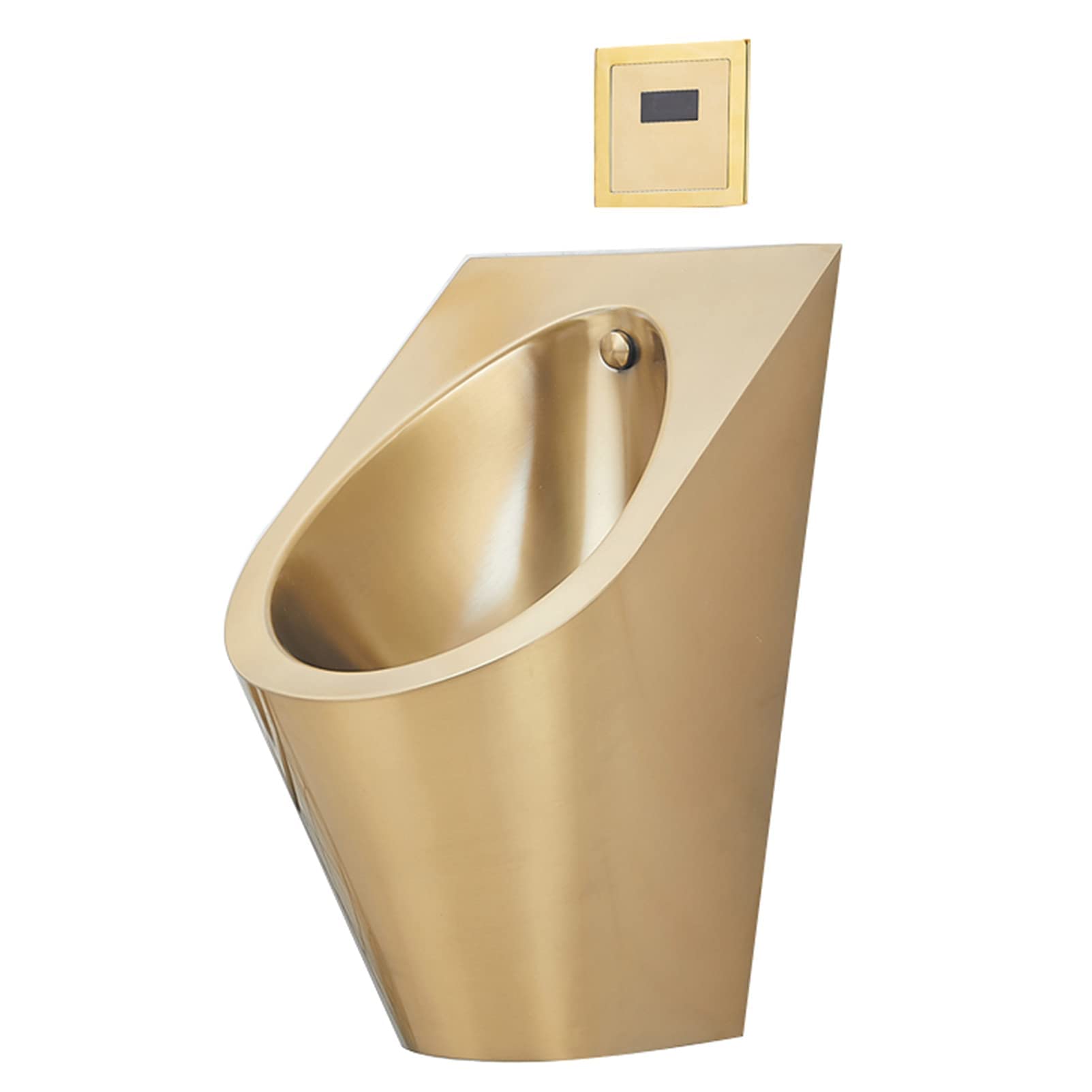 OTQEFTN 304 Stainless Steel Smart Drainage urinals,Wall-Mounted Men's urinals Gold Small Vertical Drainage Public Toilets,for Airports, Shopping Malls, Scenic Spots