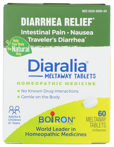 Boiron Diaralia Tablets for Diarrhea Relief Gas Bloating Intestinal Pain and Travlers Diarrhea - 60 Count