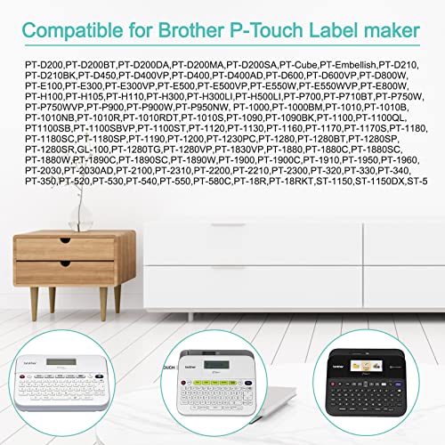 Nineleaf 3 Pack Replacement White On Clear Laminated 12Mm Label Tape Compatible For Brother Tz135 Tze135 Tze 135 Tz-135 For P-Touch Ptd400 Pt-H110 Ptd600 Ptd600Vp Pt-P750W Pt-D210 Pt-H100 Label Maker #TOP5