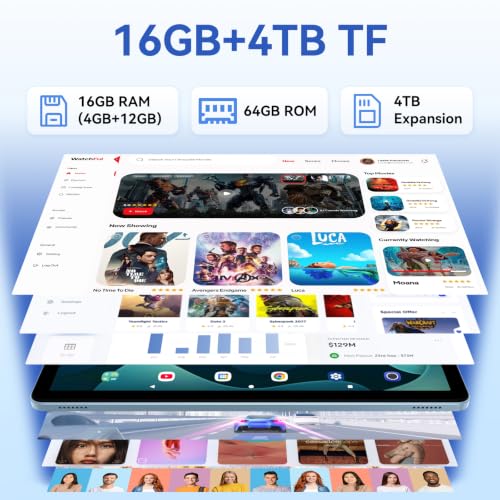 Image of 10.9 Inch Android 16 Tablet, Gemini AI,16GB RAM, 64GB Storage | Gemini AI, 7000mAh battery, dual-band Wi-Fi, parental controls and expandable storage