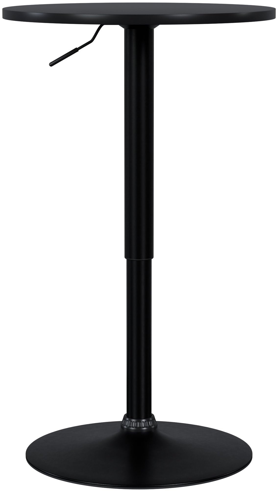 CLP Tavolo Alto Xanten Rotondo Regolabile in Altezza, Girevole con Sollevamento a Gas, Struttura in Metallo Verniciato a Polvere Antiscivolo, Colore:Nero/Nero, Dimensione:Ø 52 cm