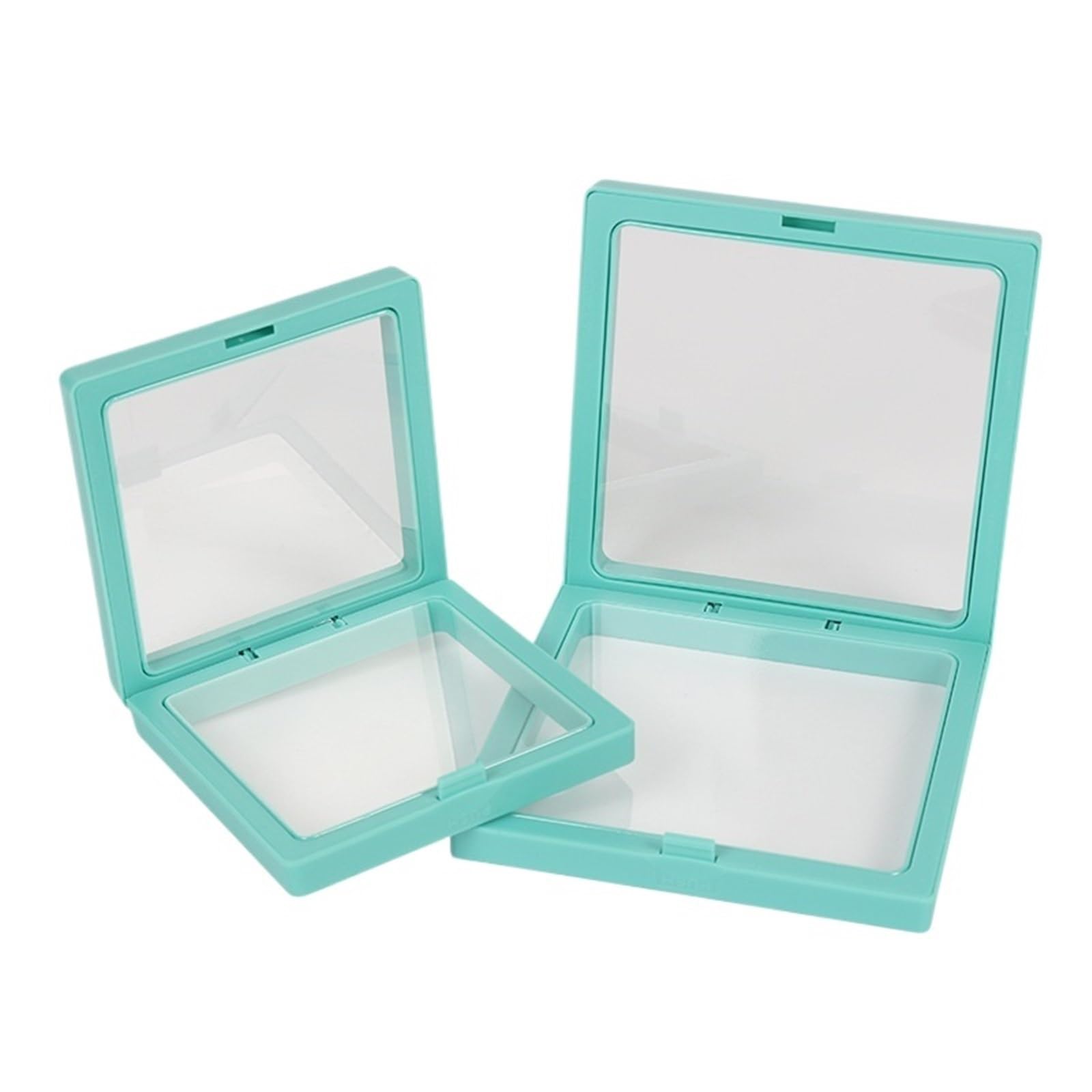 12Pcs 3D Floating Picture Frame Shadow Box Jewelry Display Stand Ring Pendant Holder Protect Jewellery Stone Presentation Case For Earring Necklace Bracelet(Green,11x11cm)