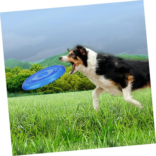 WOONEKY Hundescheibe Wurfscheibe Aus Robustem Kunststoff Mittelgroß Blau Welpenspielzeug Für Apportier Und Trainingsspiele Beschäftigungsspielzeug Für Welpen Und Hunde