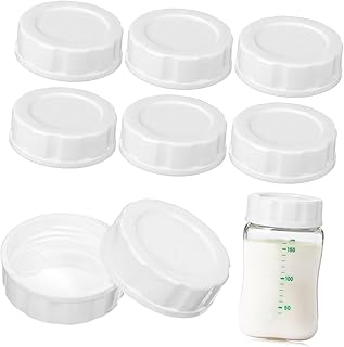 Milisten 8 Piezas tapa de botella tapas de reemplazo de botella boca tapas de biberones regular tapa de leche ancho tapas de botellas de leche Tapas de sellado para biberones páginas blanco