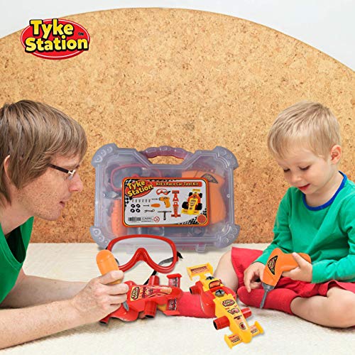 image for Tyke Station Kids Tool Set With Take Apart Car - 24 Piece Kids Mechani