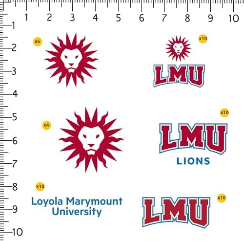 Loyola Marymount University Spirit Logo Vinyl Large Deluxe Stickers Variety Pack - Laptop, Water Bottle, Scrapbooking, Tablet, Skateboard, Indoor/Outdoor