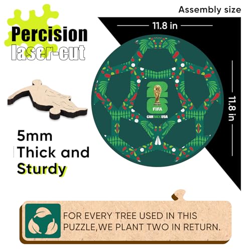 Image of FIFA Mexico Ball-Wooden Puzzle for Adult, 200 Pieces Irregular Shape Puzzle, 5MM Thick, Creative Collectible Gift Fans, Officially Licensed Product, 10 * 10 inch