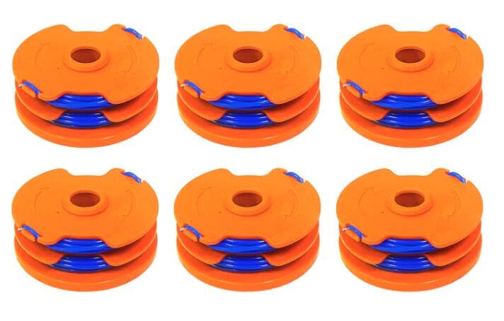 WX100 Strimmer Trimmer Spool Line for Qualcast Trimmer, GT25 GGT350A1 GT30 GGT450A1 and WG100E WG104E1 Strimmer Spool Replacement, 1.65mm 8.3m Spool lines (6 Spool)