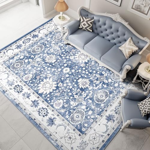 Ikalife Alfombra Salon Alfombra Vintage - Grande Alfombra Lavable Lavadora Alfombras De Área Alfombra Pelo Corto Antideslizante Para Habitacion Dormitorio Pasillo Larga Comedor, 160x230 Cm Azul Ikalife Alfombra Salon Alfombra Vintage - Grande Alfombra Lavable Lavadora Alfombras De Área Alfombra Pelo Corto Antideslizante Para Habitacion Dormitorio Pasillo Larga Comedor, 160x230 Cm Azul