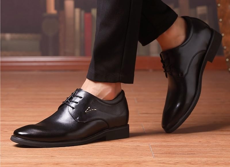 Men's Faux Patent Derby Shoes Wedding Business Formal Dress Shoes Comfort Soft Men Oxford Shoes3