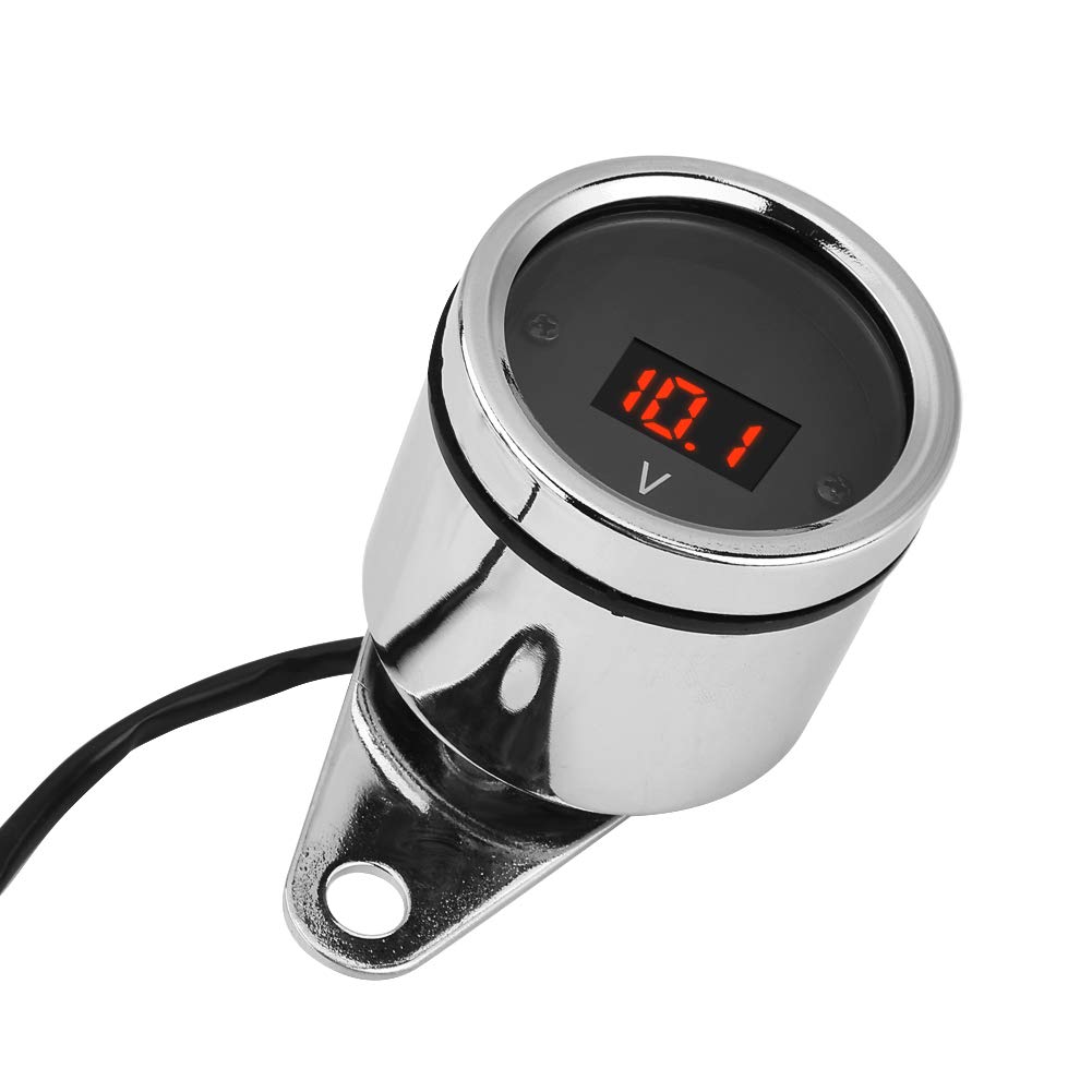 ウオモ　uomo Cyfrowy woltomierz motocyklowy, 12 V, 6 klasy, chromowane