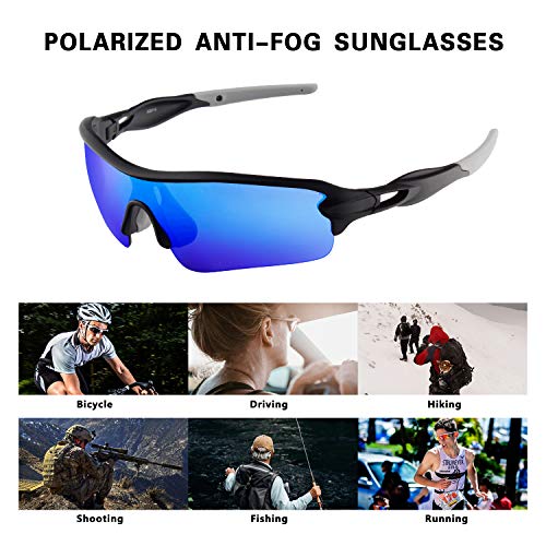 OULIQI-Gafas-Sol-Polarizadas-Hombre-Mujer-Gafas-de-Sol-Deportivas-UV-400-Proteccion-Gafas-con-5-Rodajas-De-Lentes-Intercambiables-para-Ciclismo-Correr-Golf-Beisbol-Surf-Conduccion-Esquiando