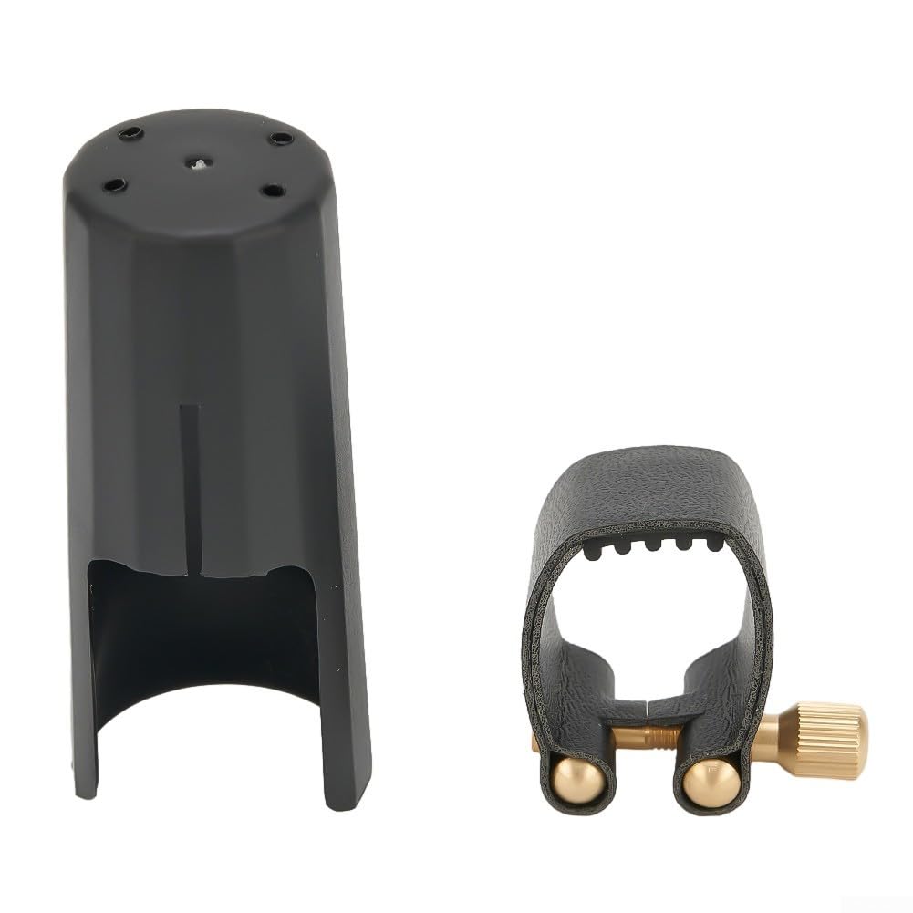 Ligature Sax, Embouchure de saxophone ténor, ligature en cuir avec capuchon, ligature d'embouchure de clarinette en cuir synthétique (pour ténor)