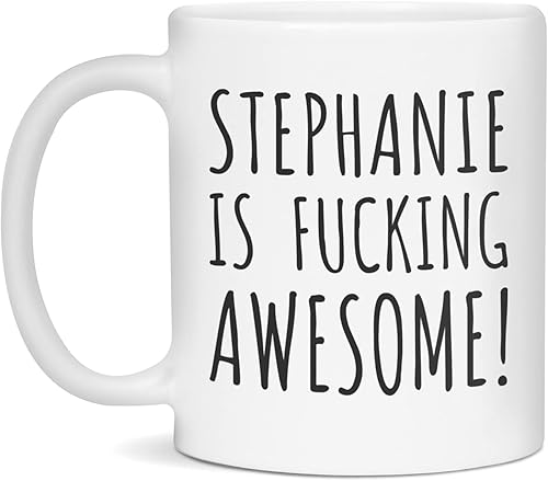 Stephanie Is Awesome - Taza divertida para regalo de nombre de María, 11 onzas, color blanco