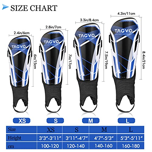 Image of TAGVO Soccer Shin Guards, Kids Youth Adults Soccer Gear with Ankle Sleeves, Soccer Equipment Protection with Hard Protective Shell for Boys Girls