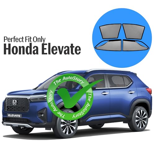 Image of AutoStory Magnetic Car Sunshade for Elevate | Front Half Cut for Mirror Visibility + Rear Full Coverage with Zipper | Heavy Heat & UV Protection | Privacy Side Window Curtains Shades