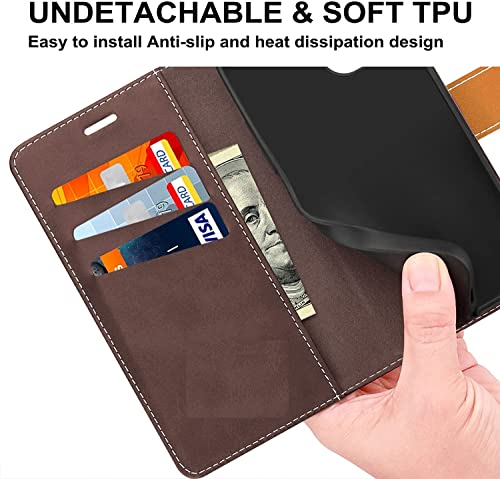 Image of Perkie Trendy Series, Faux Leather Wallet Flip Case Magnetic Closure Flip Cover for for Motorola Moto G54 5G (Tan & Brown)