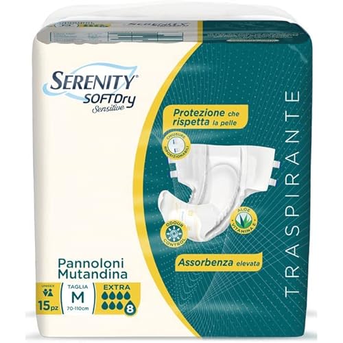 Serenity Soft Dry - Sensitive Be Free Pannoloni Mutandina Taglia M, 15Pannoloni