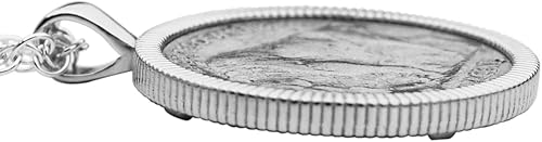 Miniatura 3 de US 1937 Indian Head Buffalo Nickel 5 Cents Coin Solid 925 Sterling Silver Necklace NEW - FULL HORN