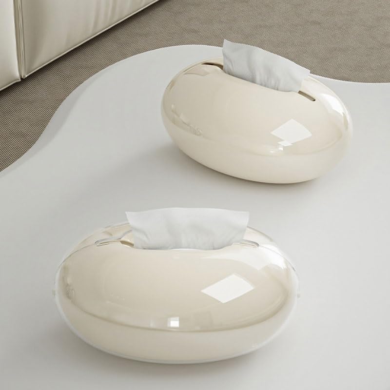 Desktop Tissue Box Household Drawer Living Room Coffee Table Cream White