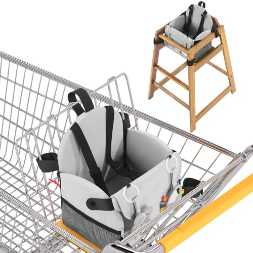 BALAPET Shopping Cart Cover for Baby with Sensory Toys, Comfortable Foam Support High Chair Cover,Padded Toddler Shopping Cart Cover Grocery Cart Cover(Gray)