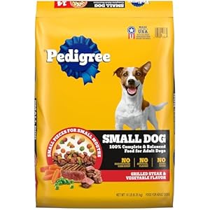 Pedigree Complete Nutrition Adult Small Dog Dry Dog Food, Grilled Steak & Vegetable Flavor, 14 lb. Bag