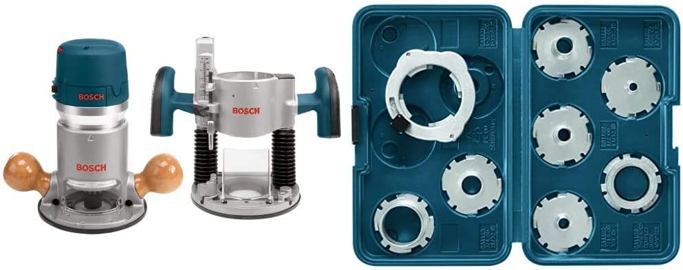 1617EVSPK Wood Router Combo Kit + BOSCH RA1128 Router Template Guide Set