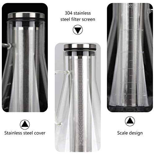 Hemoton 1600Ml Bebida Gelada Gotejamento Cafeteira Cafeteira PortÃ¡til Cafeteira Com Filtro Jarra Ca