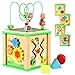 Lewo Cubo de Actividad de Madera Laberinto de Cuentas Clasificador de Formas Juguetes Educativos para Niños Pequeños